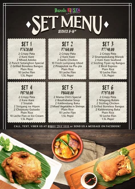 pyesta menu|Pyesta Filipino Restaurant .